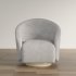 Contemporary Curved Fabric Armchair - Thumbnail 1