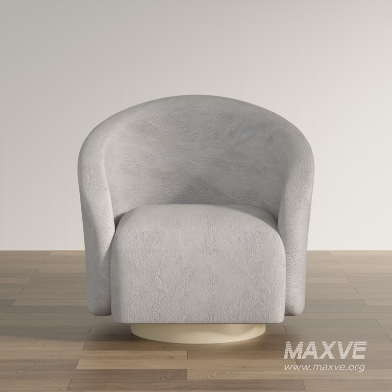 Contemporary Curved Fabric Armchair - Image 1