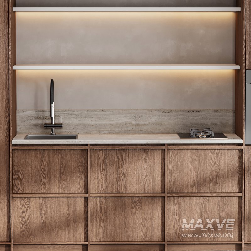 Japandi Kitchen Set Minimal Wooden Design - Image 3