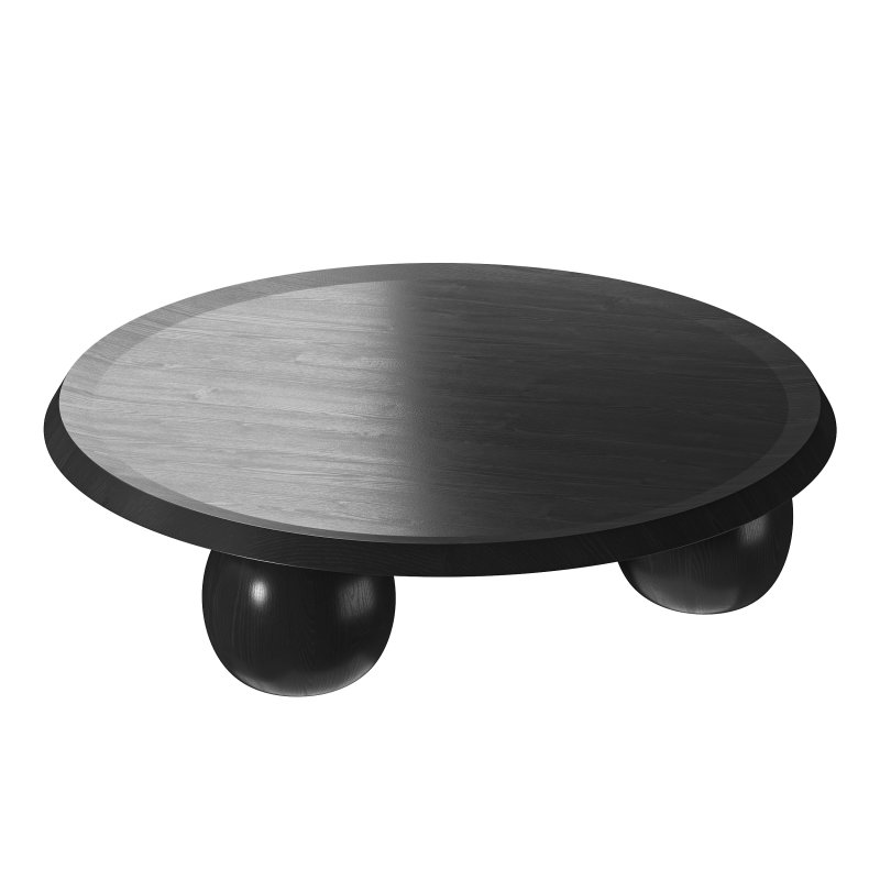 Maxine Elm Ball Coffee Table – Full Black - Image 2