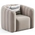 FITZ CHANNELED BLACK BOUCLE SWIVEL CHAIR - Thumbnail 1
