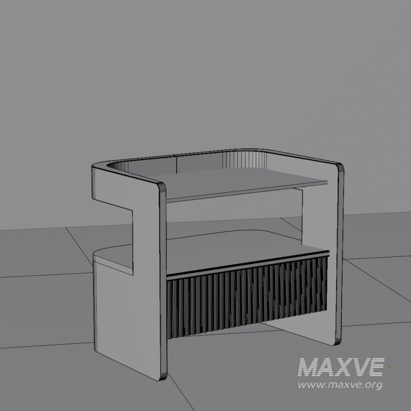 Contemporary Wooden Side Table with Slatted Shelf - Image 3
