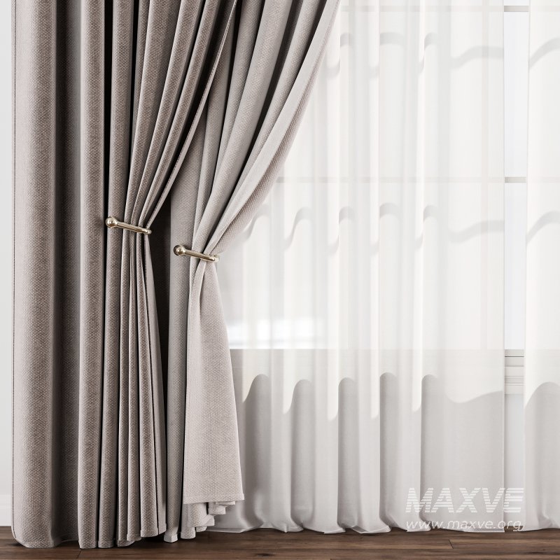 Velvet Curtain Set with Sheer Drapes 75 - Image 4