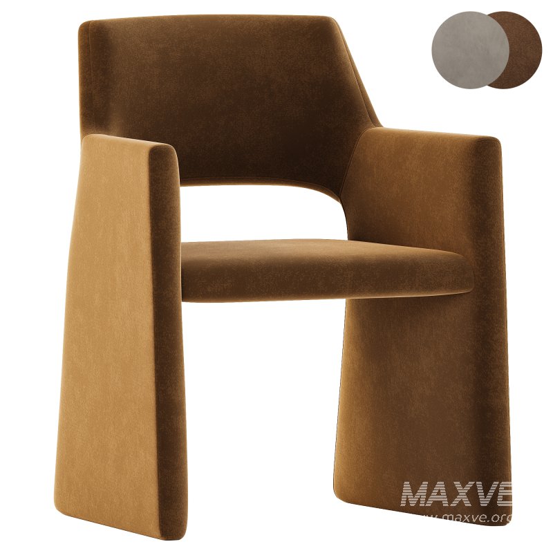 FOLEY FAUX MOHAIR GREY DINING ARMCHAIR - Image 3