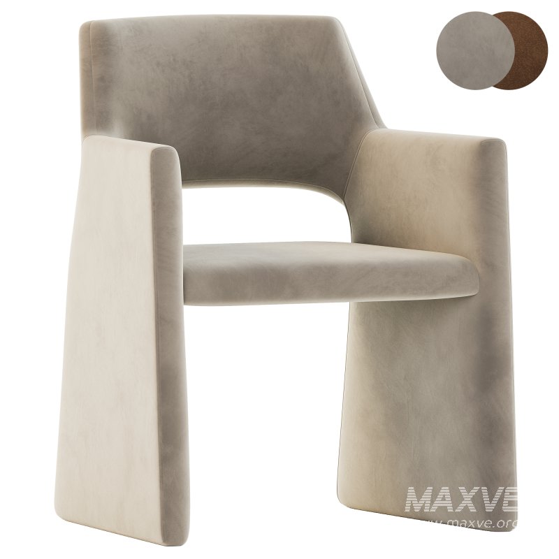 FOLEY FAUX MOHAIR GREY DINING ARMCHAIR - Image 5