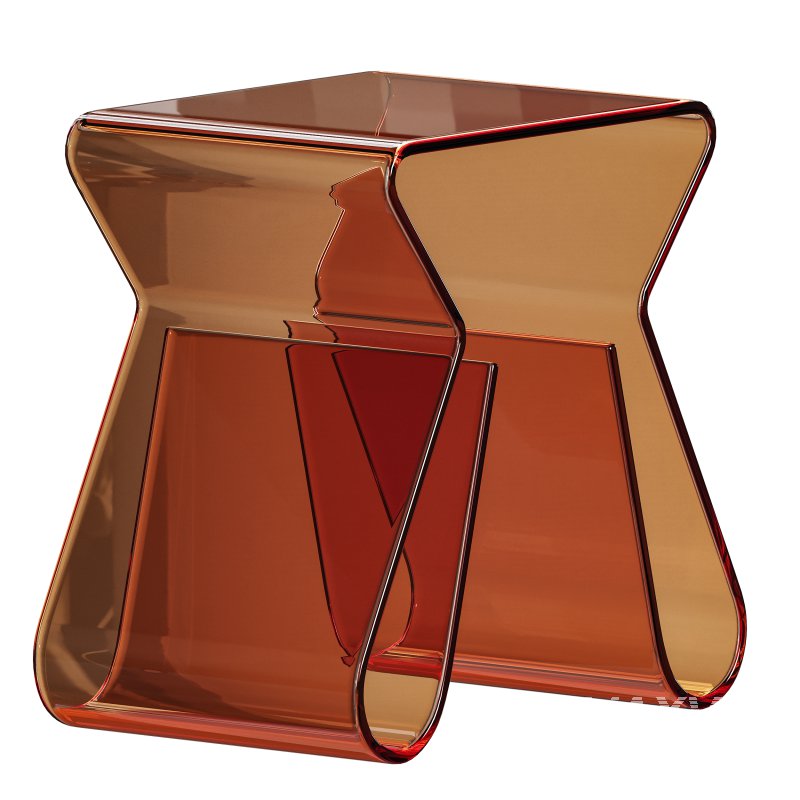 Acrylic Curve Edge Side Table – Minimalist - Image 12