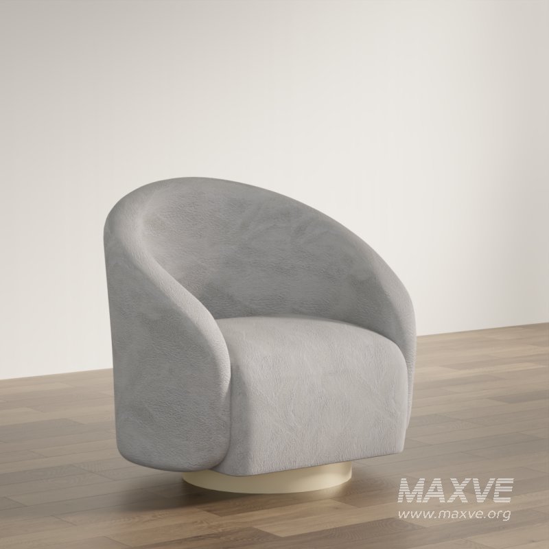 Contemporary Curved Fabric Armchair - Image 5