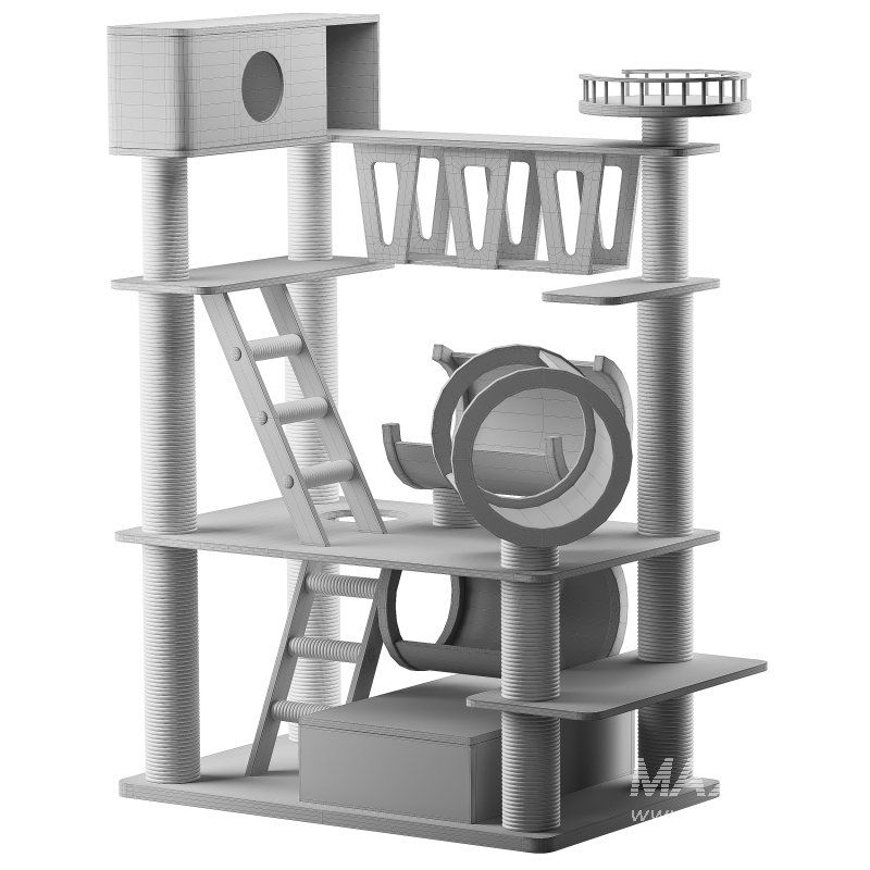 Wooden Cat Litter Box Frame with Integrated Luxury Play Area - Image 14