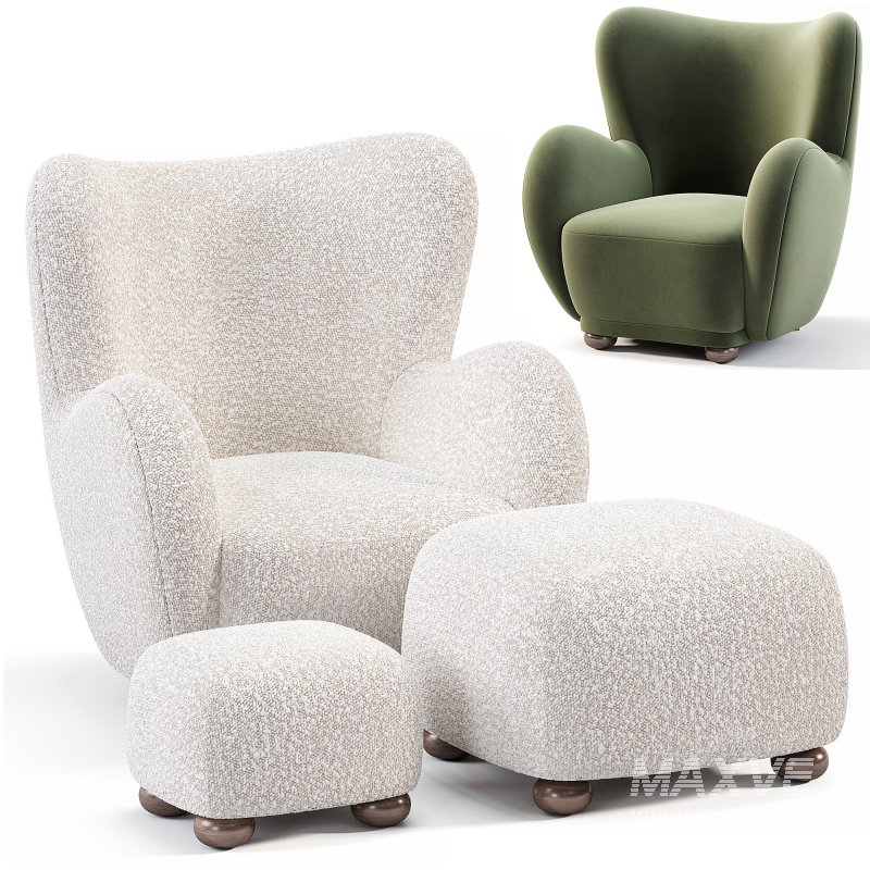 Lounge Chair With Ottomans By Vintage - Image 3