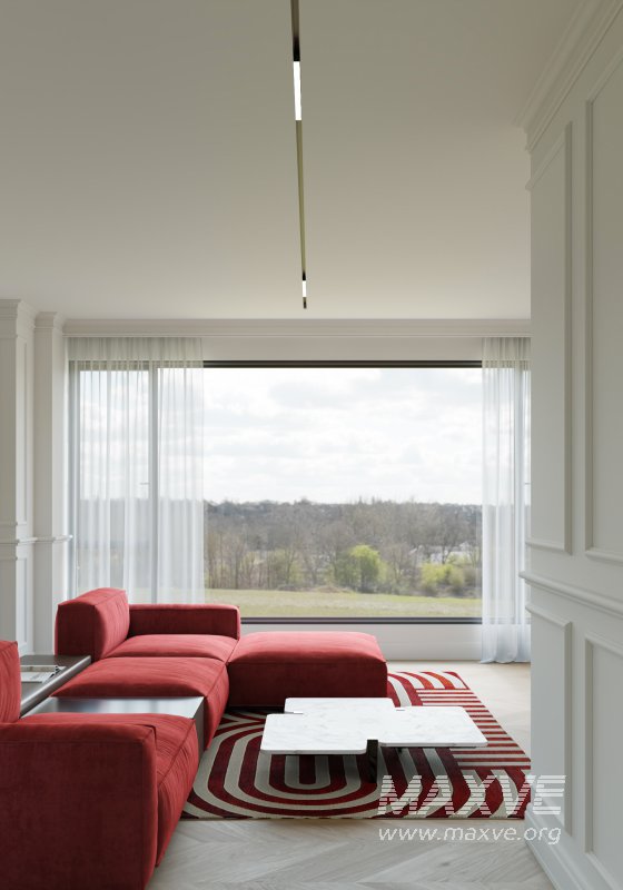 red living room dining room - Image 11