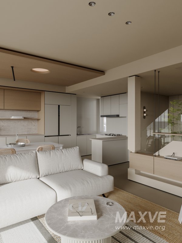 Modern living room dining room kitchen - Image 4