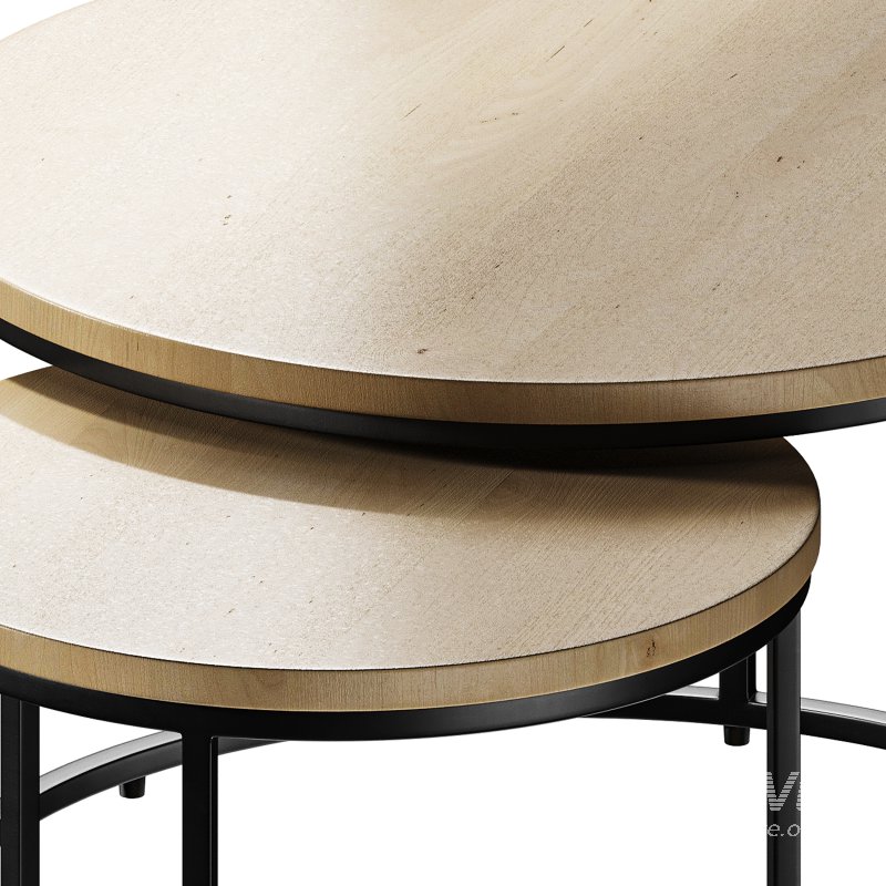 Set of 2 oak nesting coffee tables - Image 10