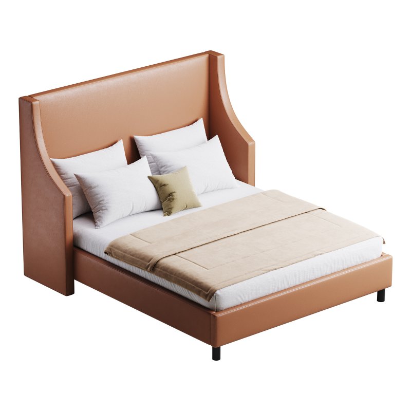 Davis Wingback Sand Velvet bed - Image 2