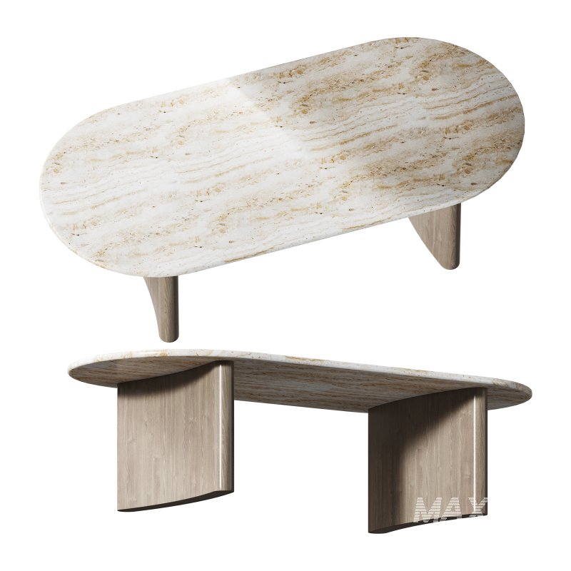 Linden Travertine Top Coffe Table - Image 12