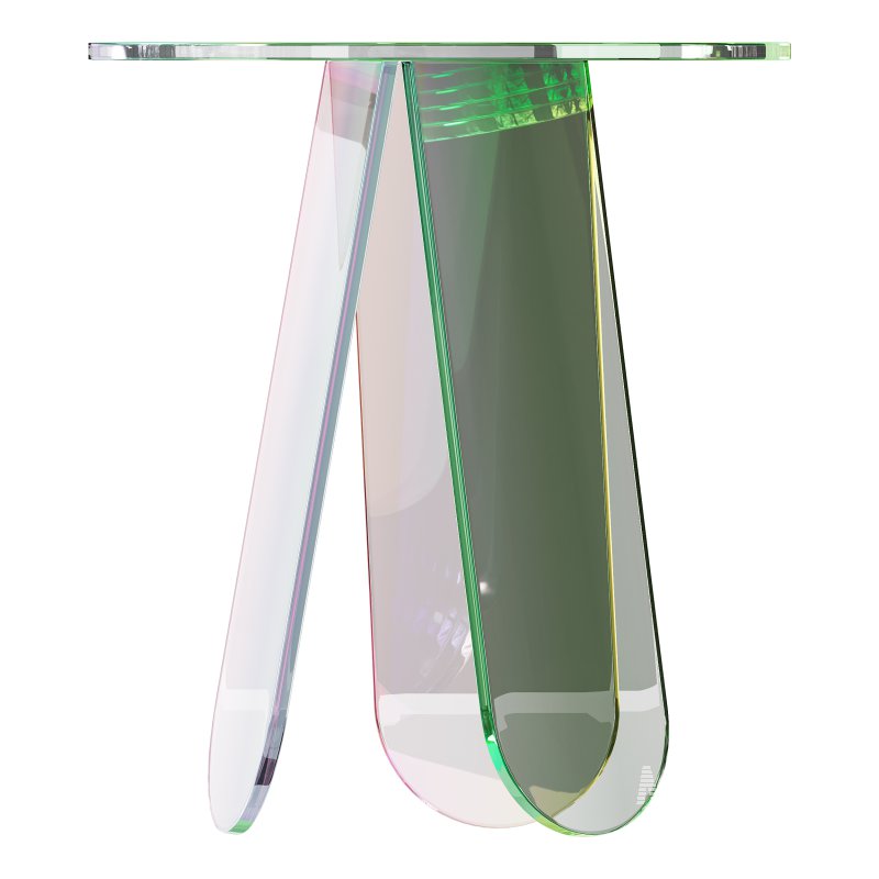 Iridescent Acrylic Side Table - Image 2
