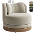 Norris Vegetable Dyed Linen Swivel Chair - Thumbnail 1