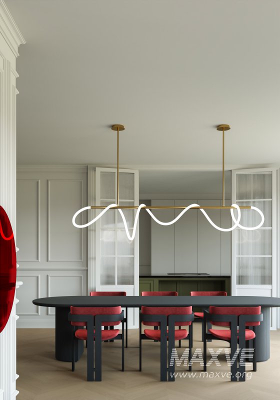 red living room dining room - Image 9