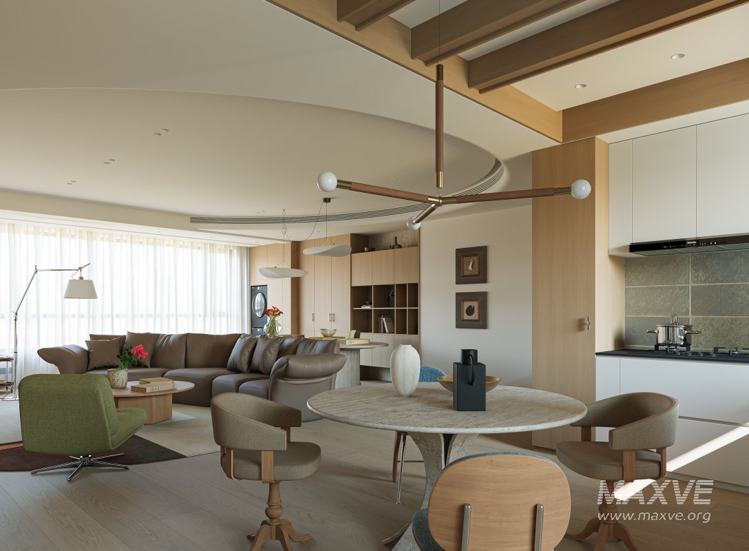 Modern living room dining room kitchen - Image 10