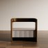 Contemporary Wooden Side Table with Slatted Shelf - Thumbnail 5