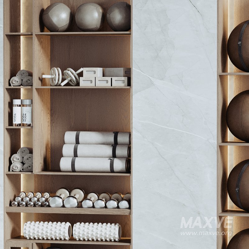 A Rack with gym equipment 03 - Image 5