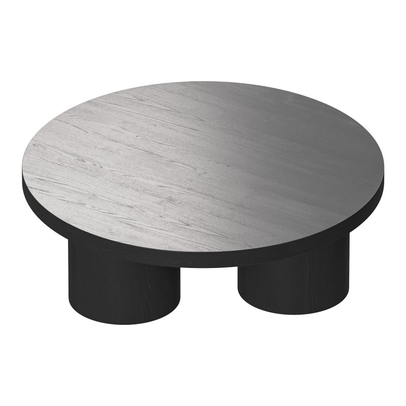 Damian Wooden Round Coffee Table – Black - Image 6
