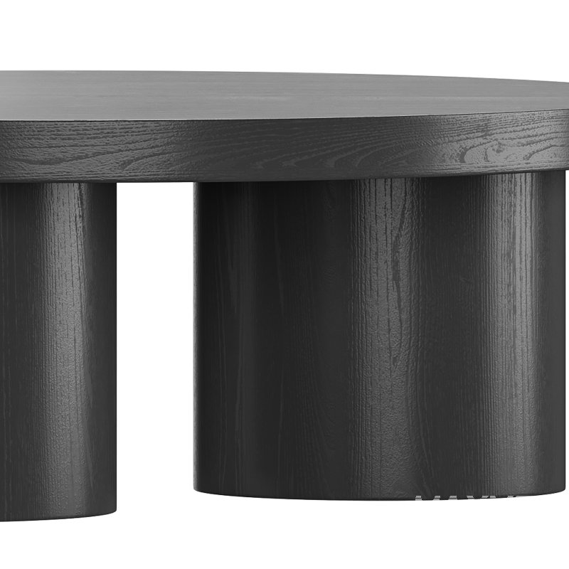Damian Wooden Round Coffee Table – Black - Image 9