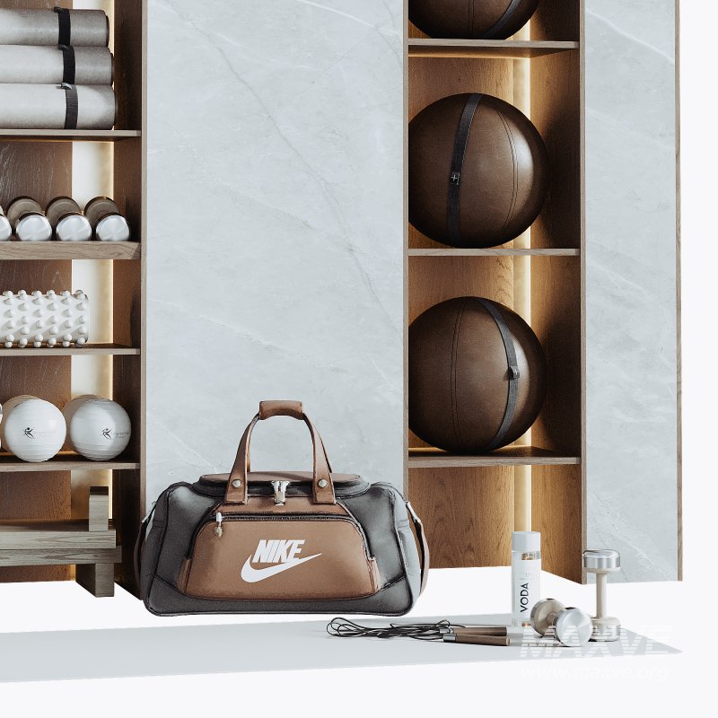 A Rack with gym equipment 03 - Image 4