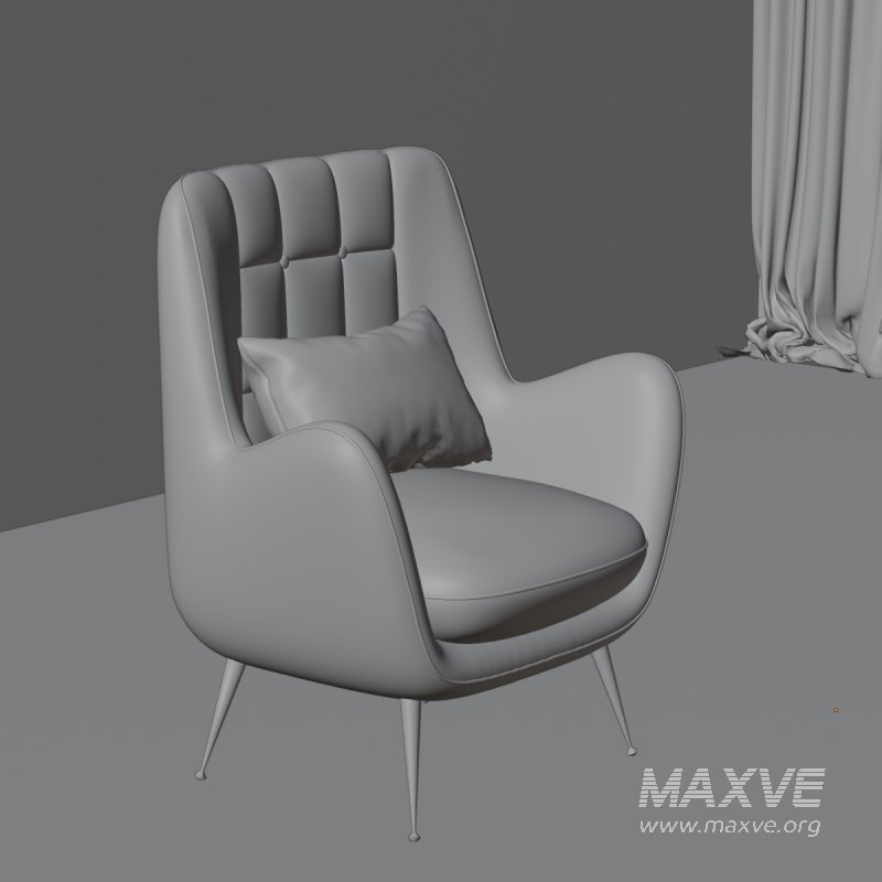 Mid-Century Modern High-Back Armchair - Image 2