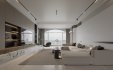Modern living room and dining room kitchen interior scene - Thumbnail 2
