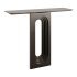47 Modern Narrow Wood White Console Table with Geometric Pedestal Entryway Table - Thumbnail 6