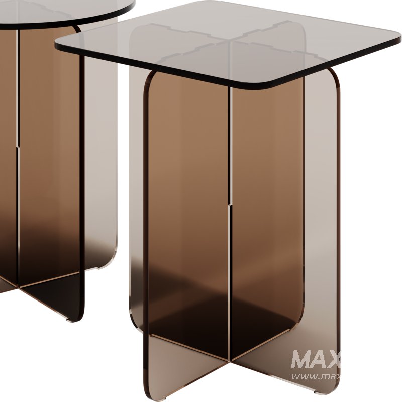 Amber-Brown Contemporary Side Table by Chairish - Image 3