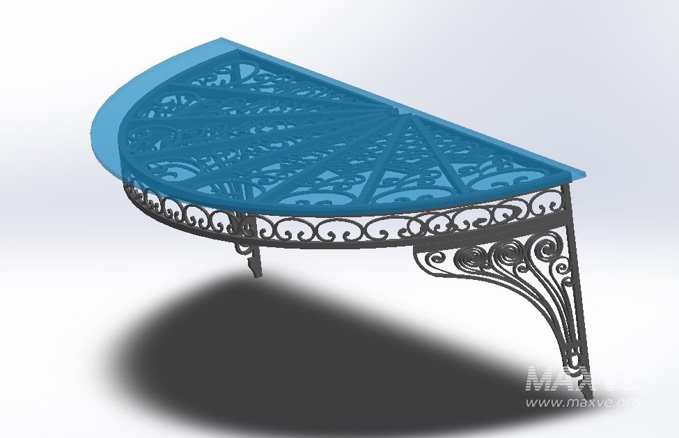 Artistic iron glass roof model: 3D printing, CNC metal processing - Image 3