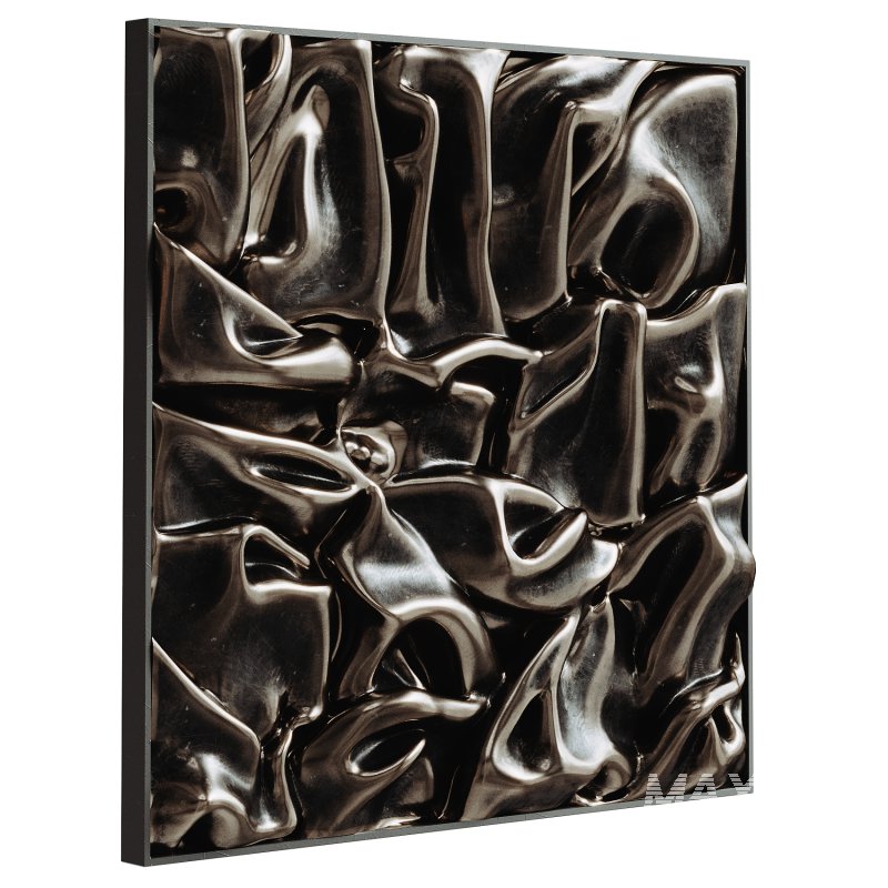 Abstract Glossy Metal Wall Panel - Image 2