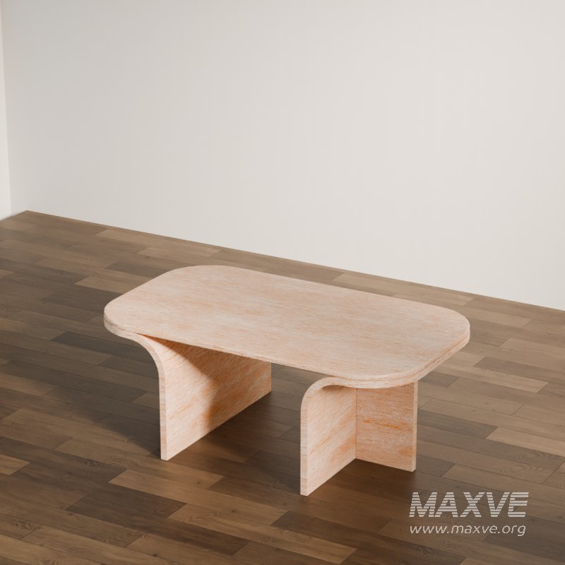 Modern Curved Wooden Coffee - Image 2