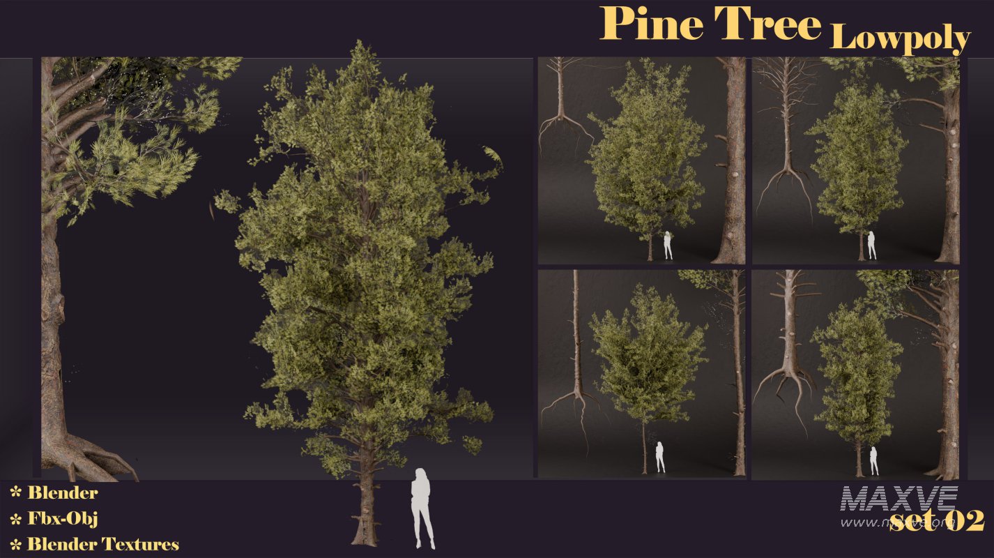 SJ-lowpoly pine tree set 02 - Image 6