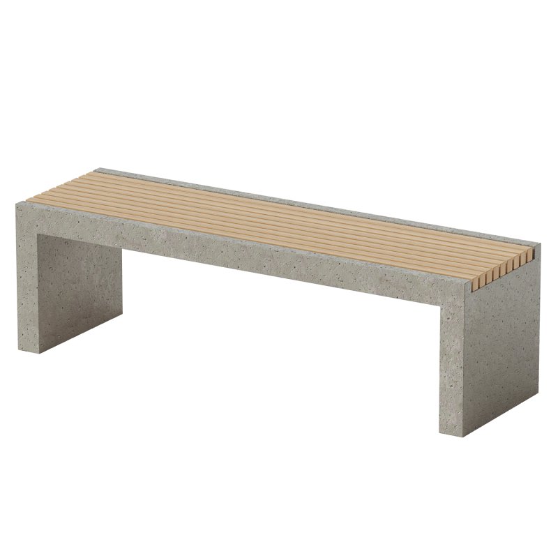 Alania Concrete and Teak Bench - Image 4