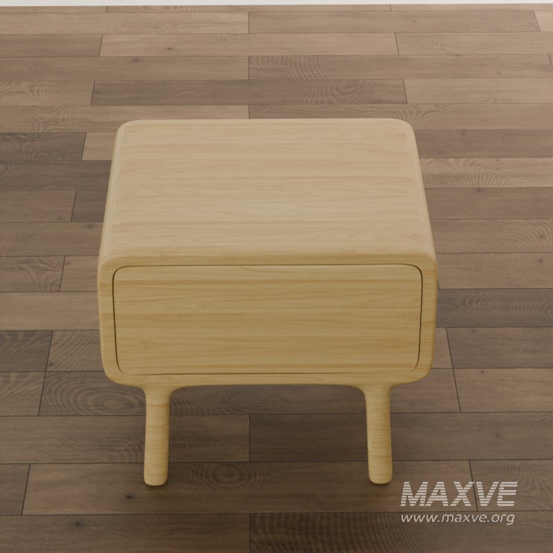 Rounded Edge Wooden Nightstand - Image 4