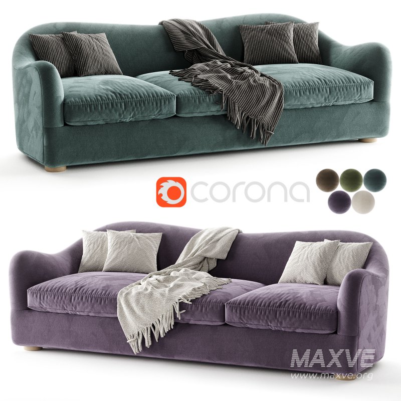 Bacio Cream Boucle Sofa with Bleached Oak Legs - Image 6