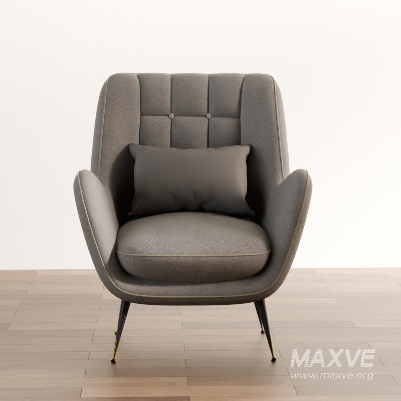 Mid-Century Modern High-Back Armchair - Image 1