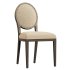 French Contemporary Round Fabric Dining Side Chair - Thumbnail 2
