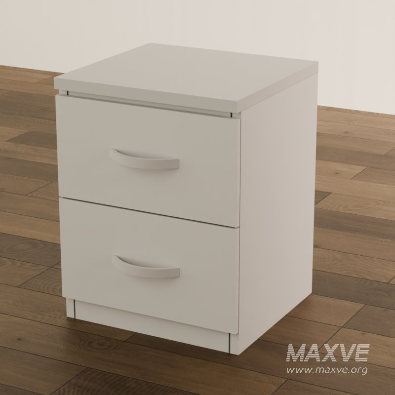 Modern White 2-Drawer Cabinet - Image 5
