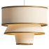 Bruna Walnut Wood and Linen Pendant Light - Thumbnail 1