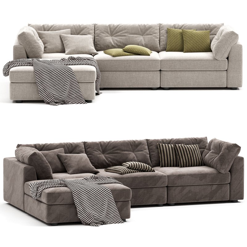 Sohla 4 Piece L Shaped Grey Boucle Sectional Sofa - Image 4