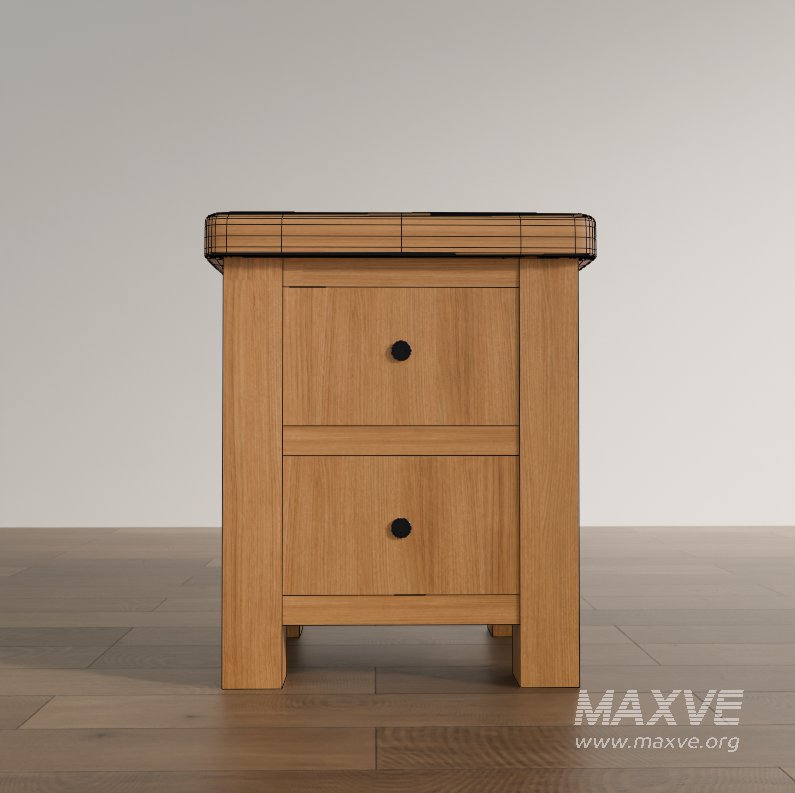 2-Drawer Traditional Bedside Table - Image 1