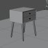 Retro Wooden Bedside Table with Gold Knobs - Thumbnail 1