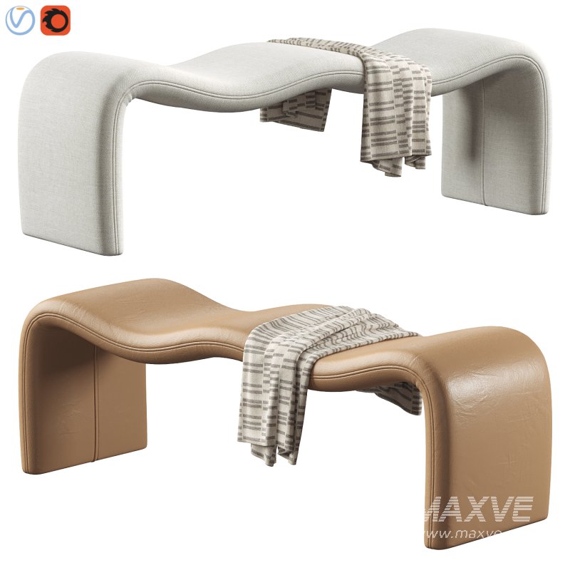 Monifa Chenille Fabric Bench - Image 1