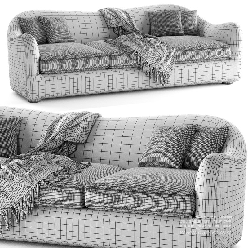 Bacio Cream Boucle Sofa with Bleached Oak Legs - Image 7