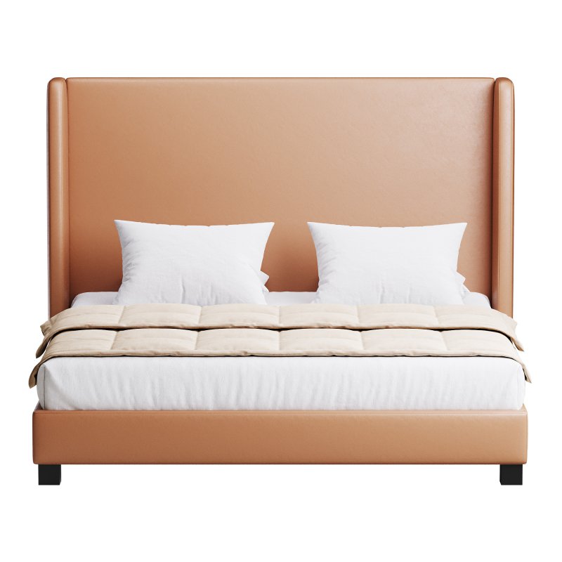 Wingback Smoke Velvet Bed - Image 2