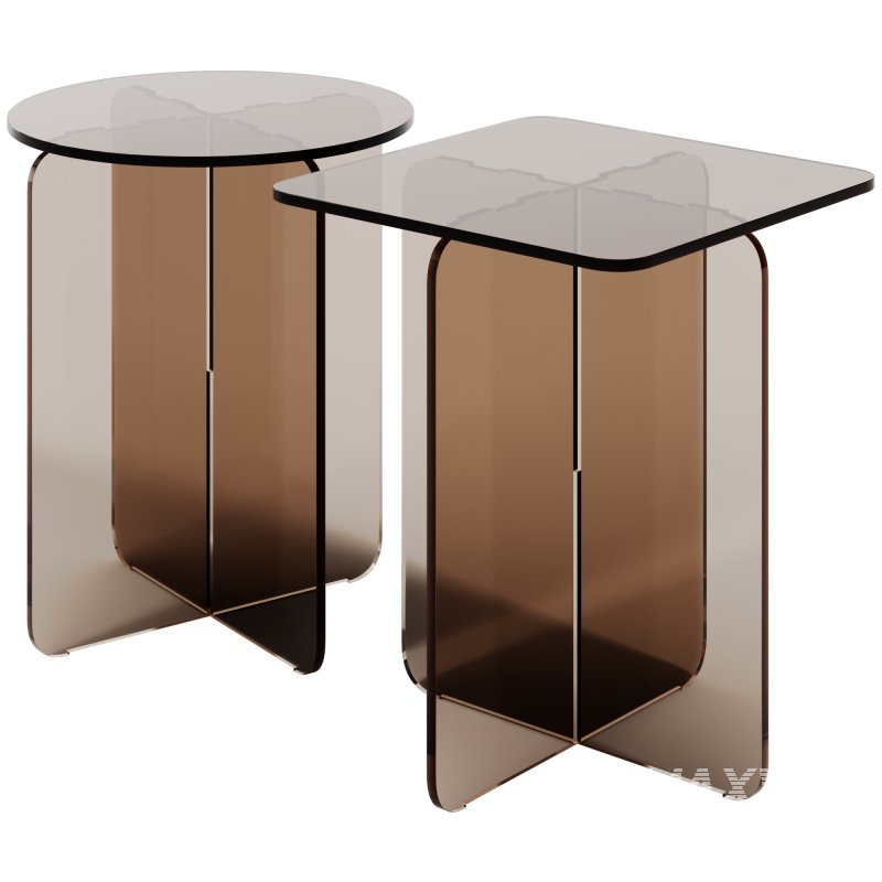 Amber-Brown Contemporary Side Table by Chairish - Image 4