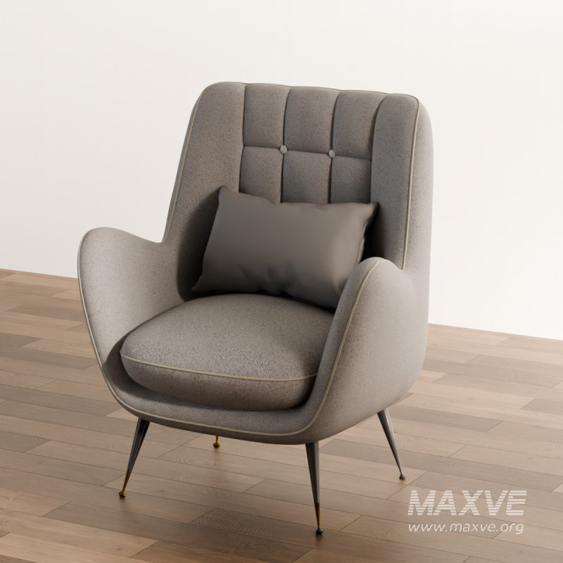 Mid-Century Modern High-Back Armchair - Image 4